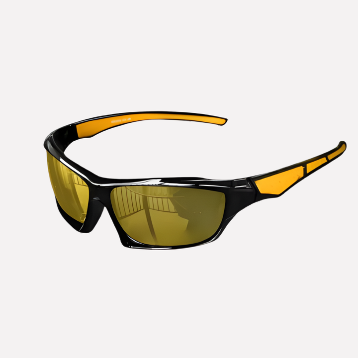 Unisex okulary sportowe polaryzowane UV400 w widoku z boku na oprawki