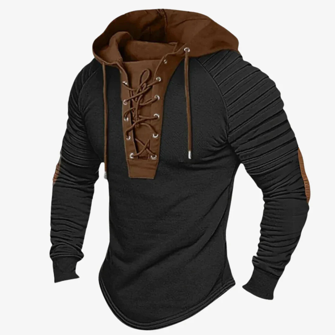 Męska czarna bluza z kapturem w stylu casual