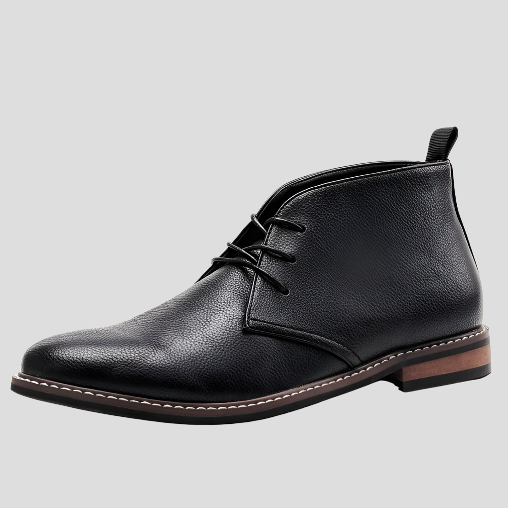 Męskie buty pustynne w stylu vintage, czarne buty za kostkę, skórzane obuwie codzienne