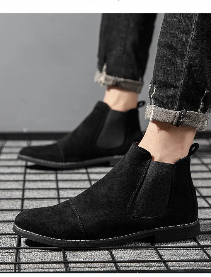 Eleganckie buty męskie sztyblety z wysokiej jakości materiału