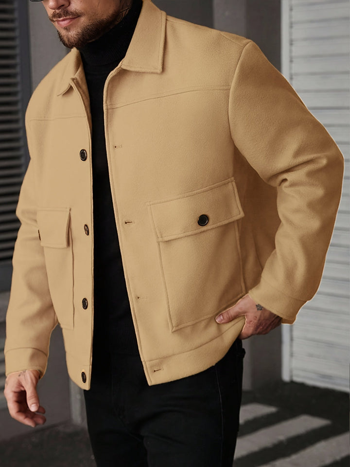 Strukturalna kurtka overshirt męska w stylizacji codzienne