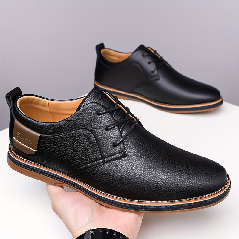 Czarne buty męskie eleganckie, klasyczny fason z zaokrąglonym noskiem