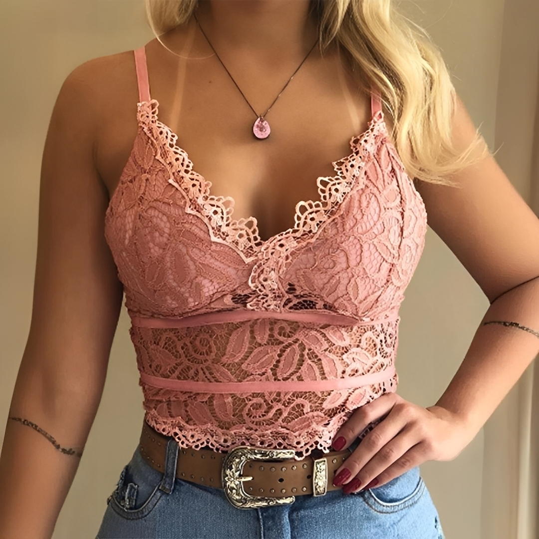Elegancka bluzka damska z koronką na lato – stylowy top kobiecy w detalu