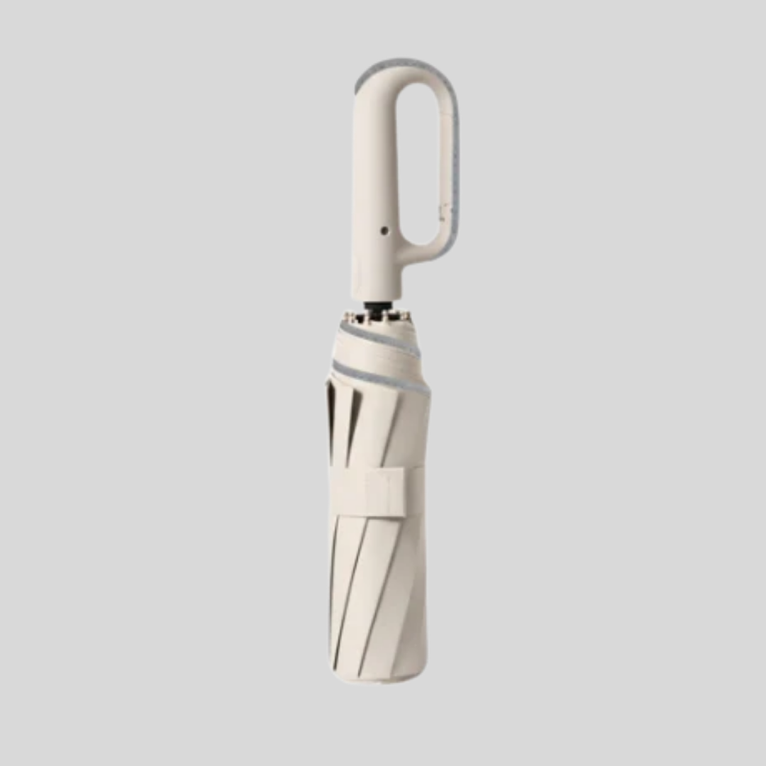 Czarny parasol składany przeciwdeszczowy w eleganckim etui