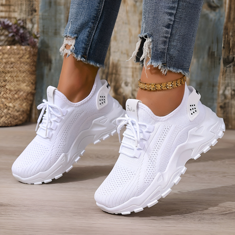 Białe damskie sneakersy ortopedyczne idealne do codziennych aktywności
