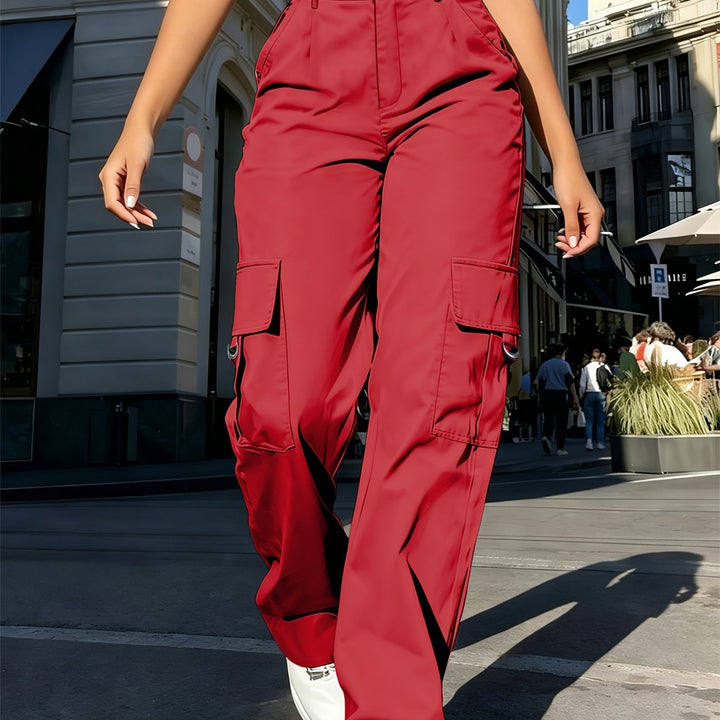 Damskie spodnie streetwear o szerokim kroju, pełna sylwetka