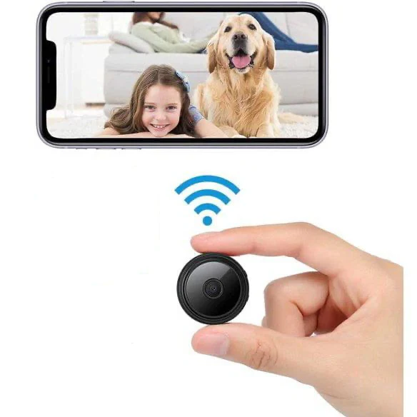 Bezprzewodowa mini kamera w dłoni z podglądem na smartfonie