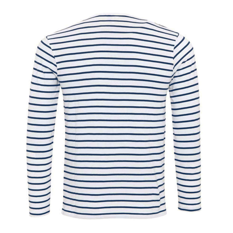 Stylowa męska koszulka henley w paski na co dzień