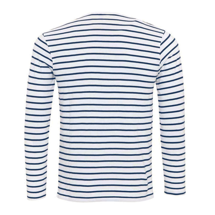 Stylowa męska koszulka henley w paski na co dzień