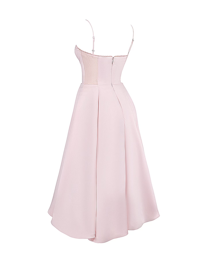 Stylowa sukienka gorsetowa midi w odcieniu baby blue