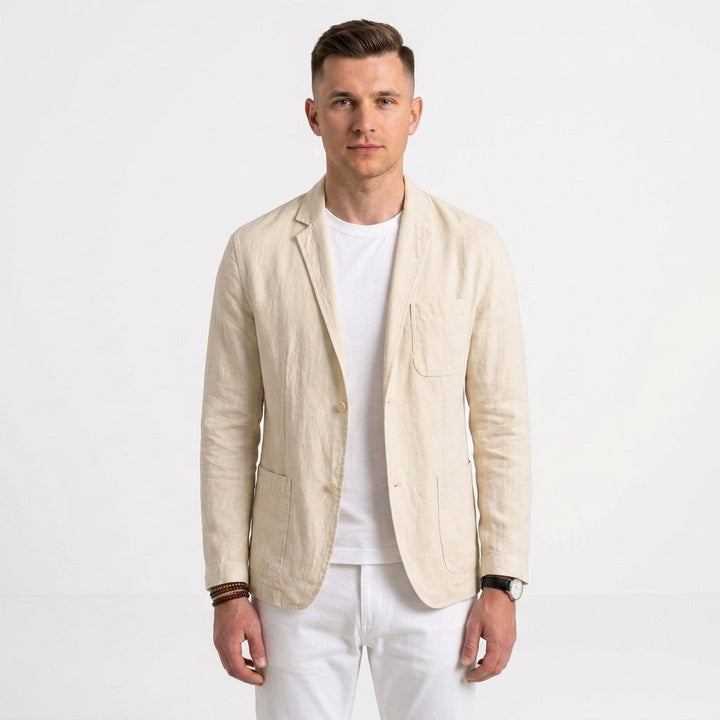 Męska elegancka marynarka o swobodnym kroju w stylu casual idealna na lato