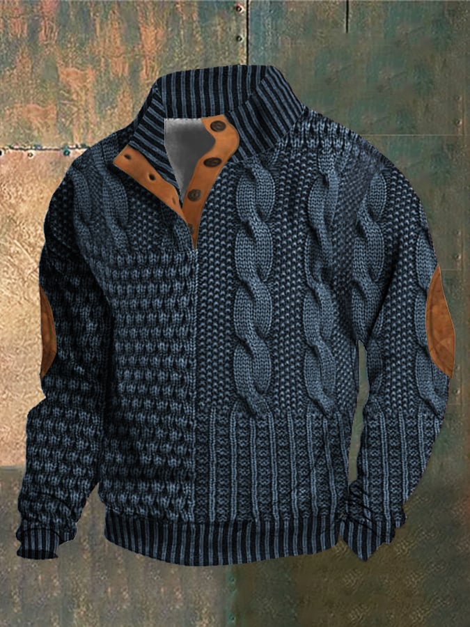 Casualowy sweter męski dzianinowy w modnym jesiennym stylu