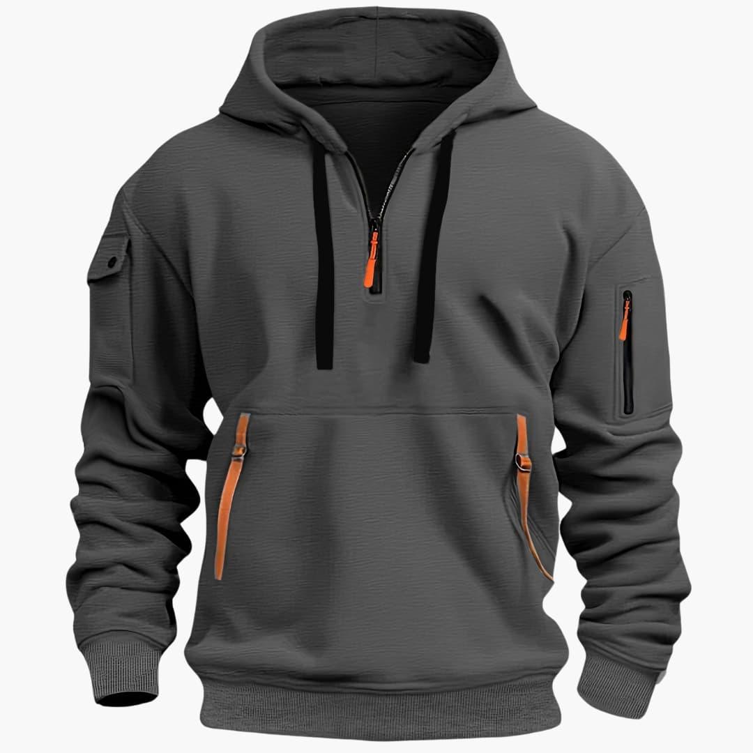 Wygodna odzież męska, rozpinana bluza sportowa z troczkami
