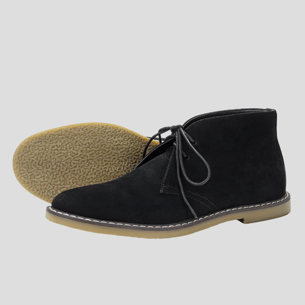 Szare męskie buty pustynne, klasyczne sznurowane botki za kostkę, buty męskie