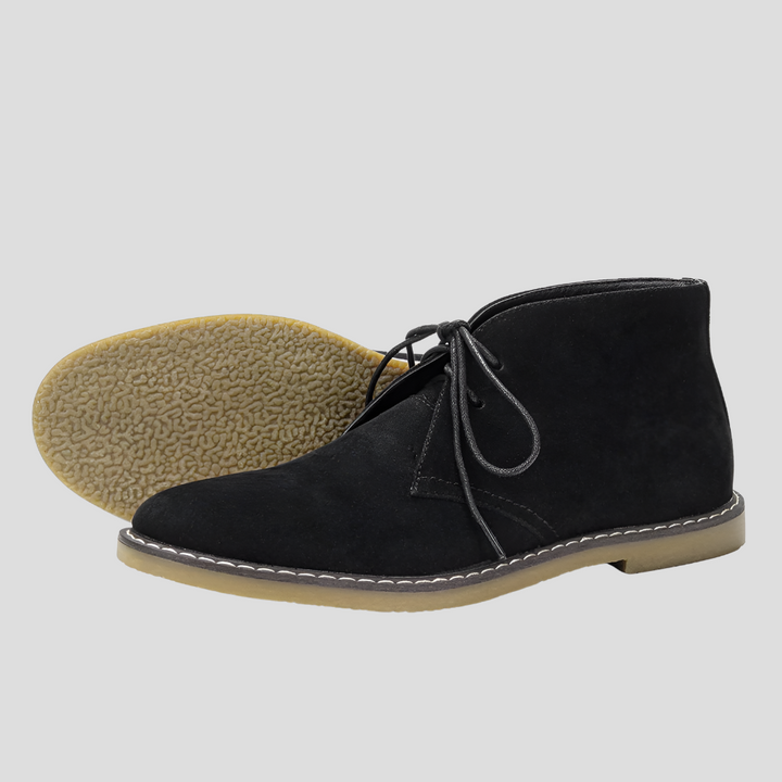 Szare męskie buty pustynne, klasyczne sznurowane botki za kostkę, buty męskie