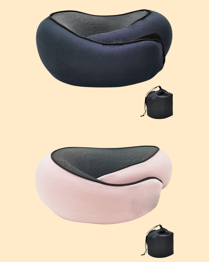 Zestaw akcesoriów podróżnych z poduszką ortopedyczną w eleganckim etui transportowym