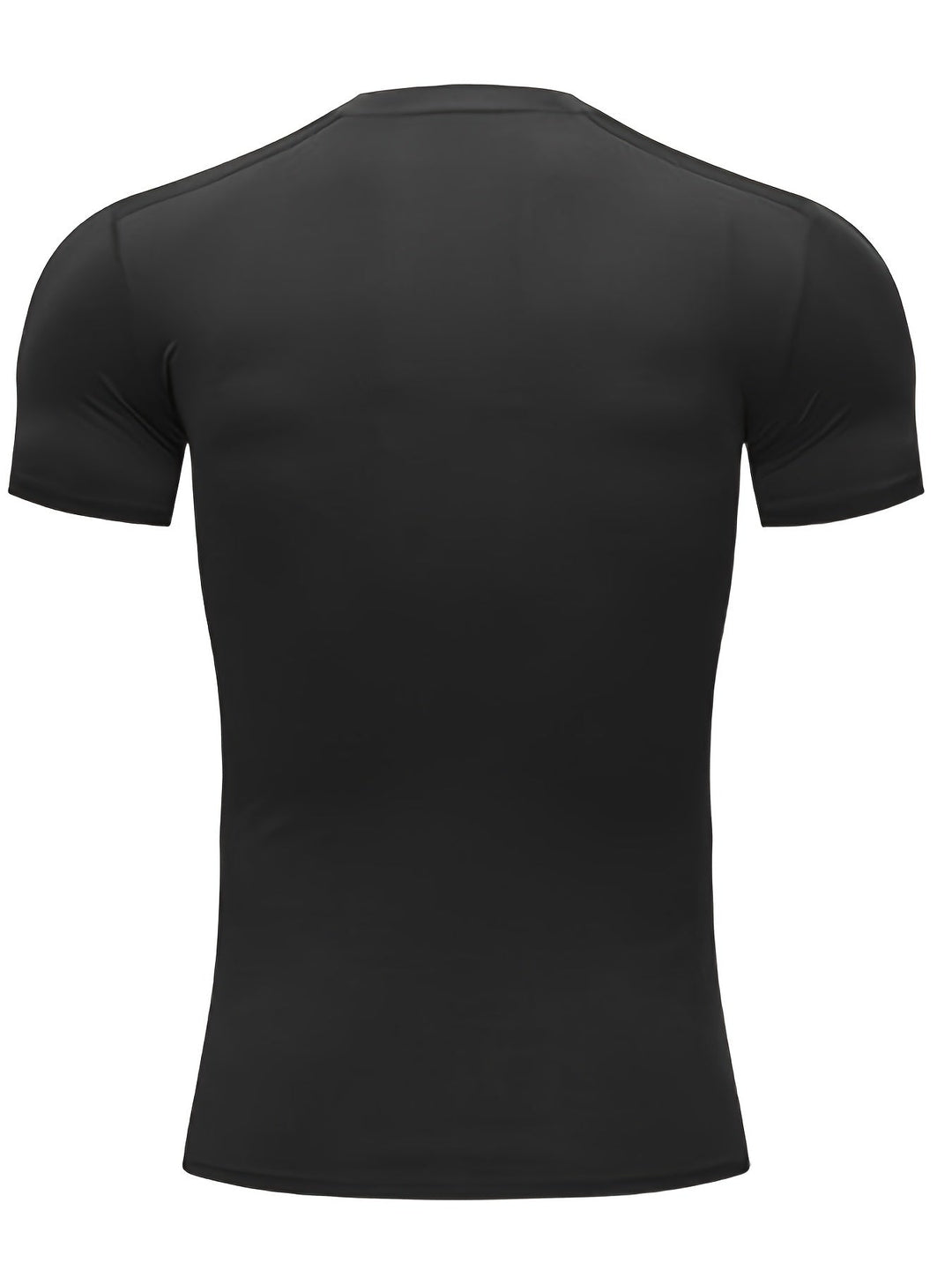 Męska czarna koszulka kompresyjna slim fit do treningu i fitnessu