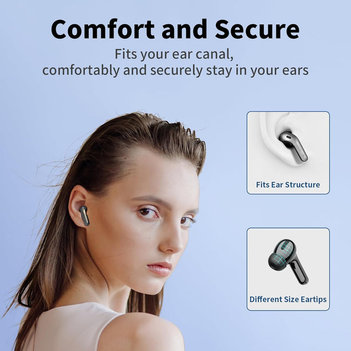 Bezprzewodowe słuchawki douszne bluetooth w eleganckim etui ładującym