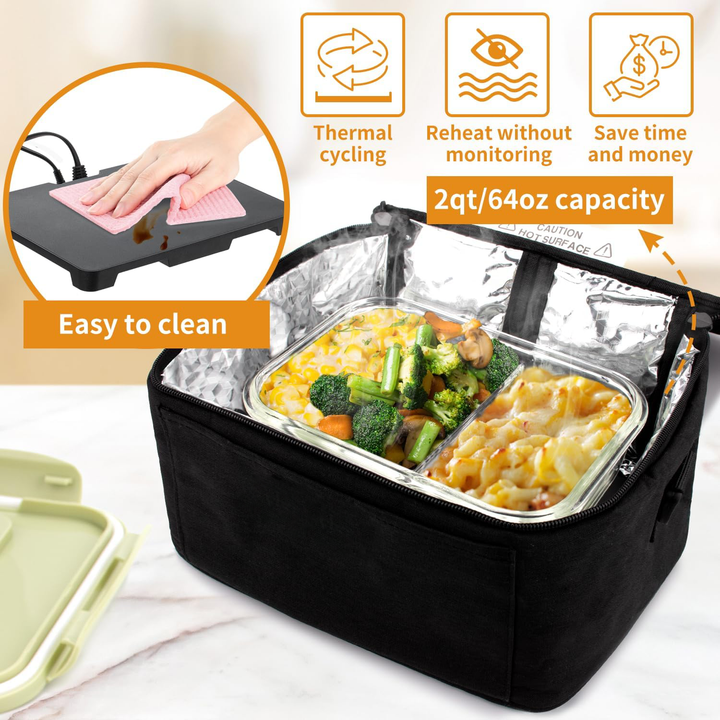 Zestaw akcesoriów z lunch boxem elektrycznym i sztućcami