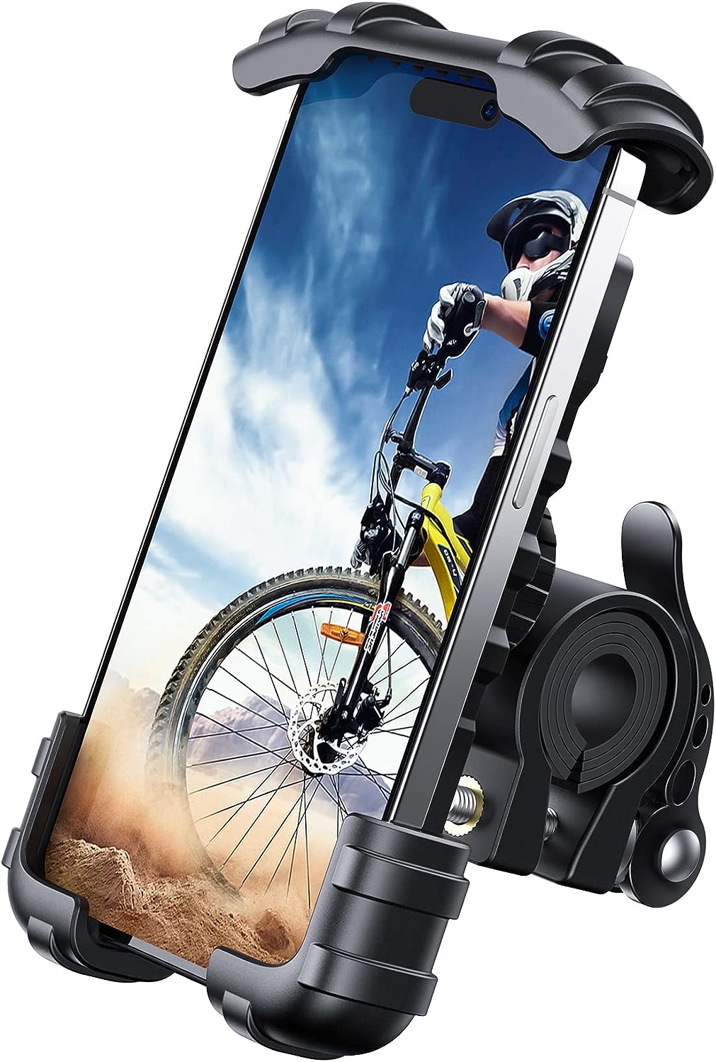 Uchwyt motocyklowy na telefon zamontowany na kierownicy