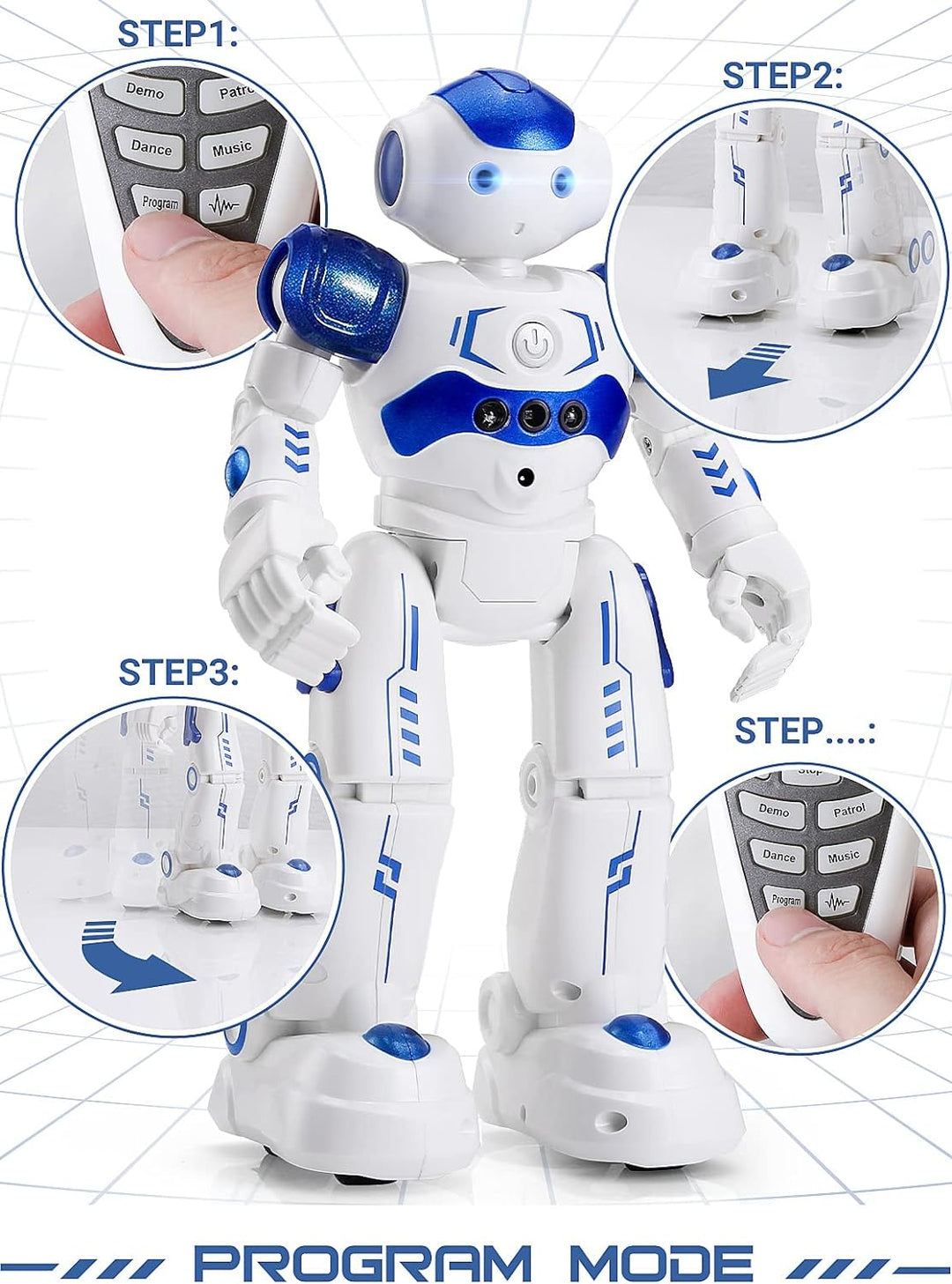 Zdalnie sterowany interaktywny robot zabawka z funkcją tańca i dźwięku