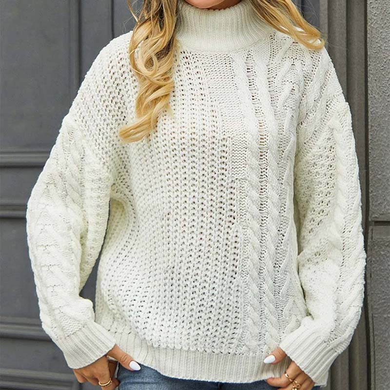 Elegancki sweter damski z wysokim golfem do pracy i na co dzień