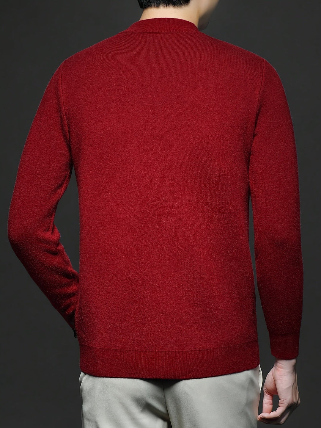 Modny sweter męski casual z wysokim kołnierzem Tobias