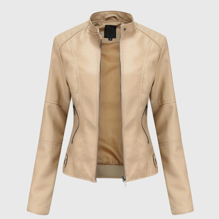 Czarna damska kurtka motocyklowa biker z zamkami, styl casual