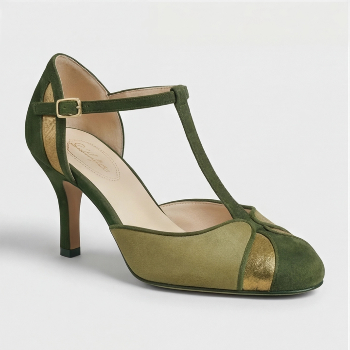 Stylowe buty damskie zielone czółenka idealne do biura