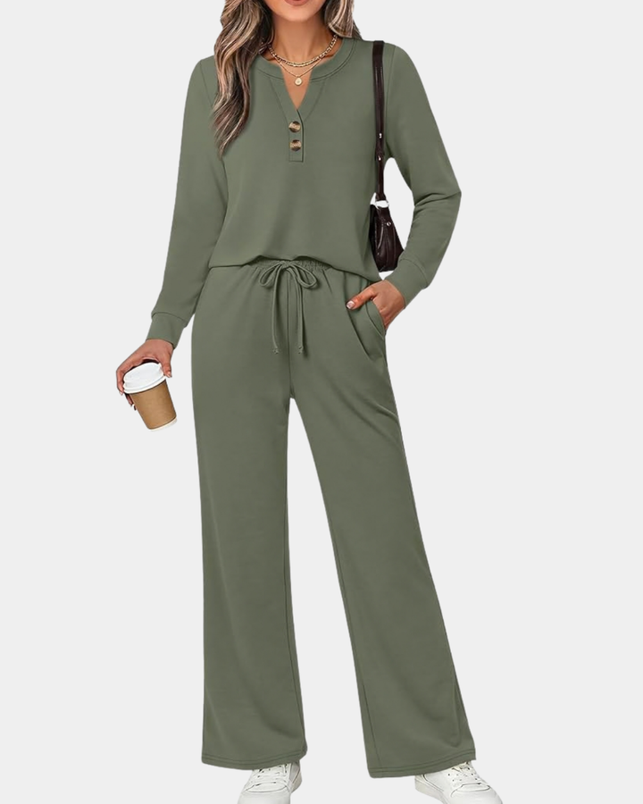Modny dres damski oversize, prążkowany materiał