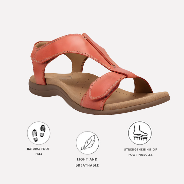 Damskie sandały ergonomiczne w kolorze pomarańczowym
