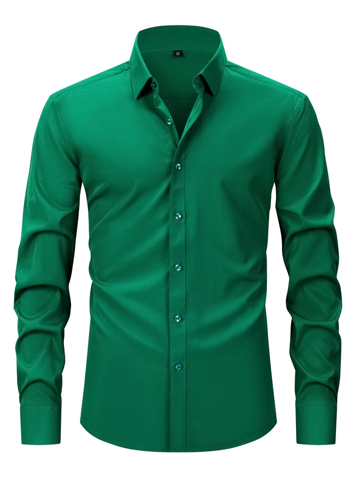 Męska elegancka koszula slim fit z długim rękawem w widoku z przodu