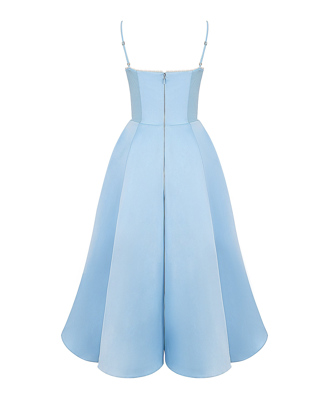 Sukienka tiulowa midi w kolorze baby blue idealna na uroczystości