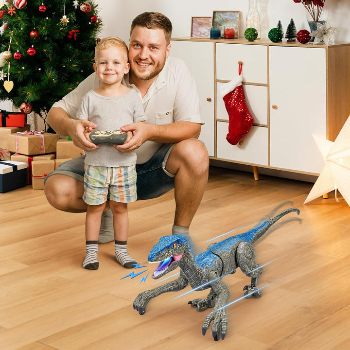 Zielony dinozaur RC sterowany pilotem, idealna zabawka interaktywna dla chłopca