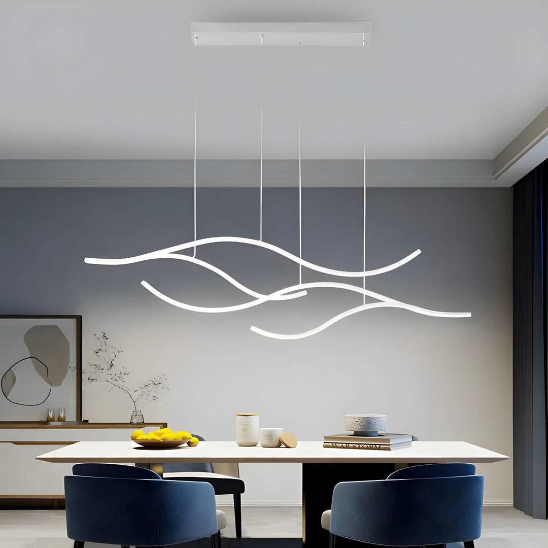 Designerska złota lampa wisząca LED jako nowoczesne oświetlenie sufitowe