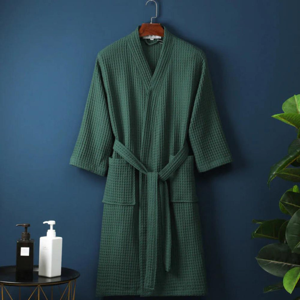 Szlafrok waflowy unisex dla par, elegancki domowy strój spa