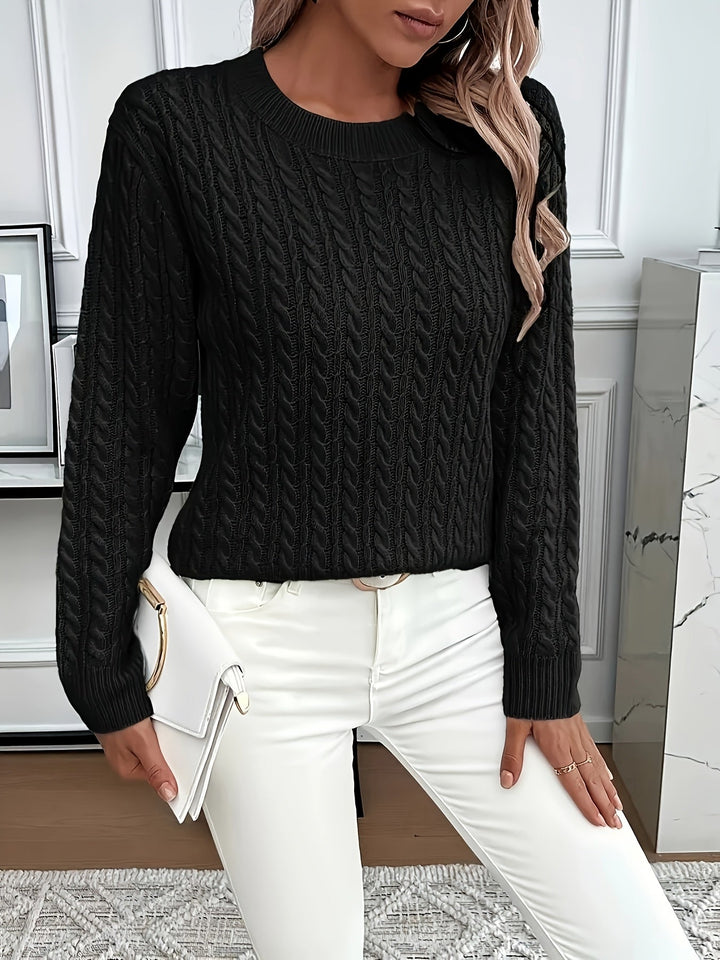 Damski sweter z warkoczami w stylizacji codzienne i eleganckie