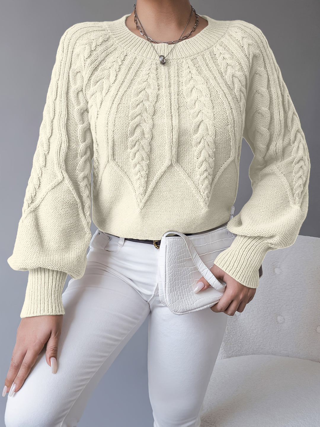 Wygodny sweter codzienna odzież damska o luźnym kroju