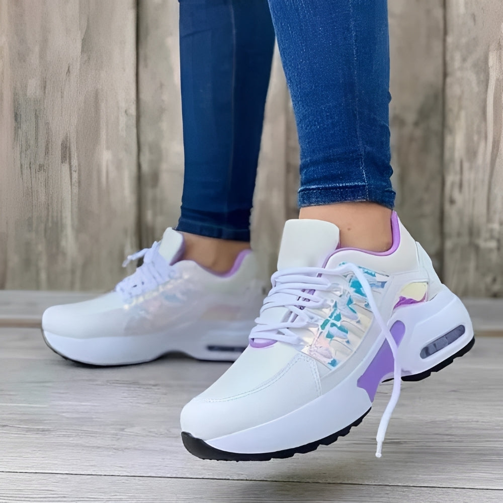 Beżowe sneakersy damskie Eleana, modne i wygodne buty na co dzień