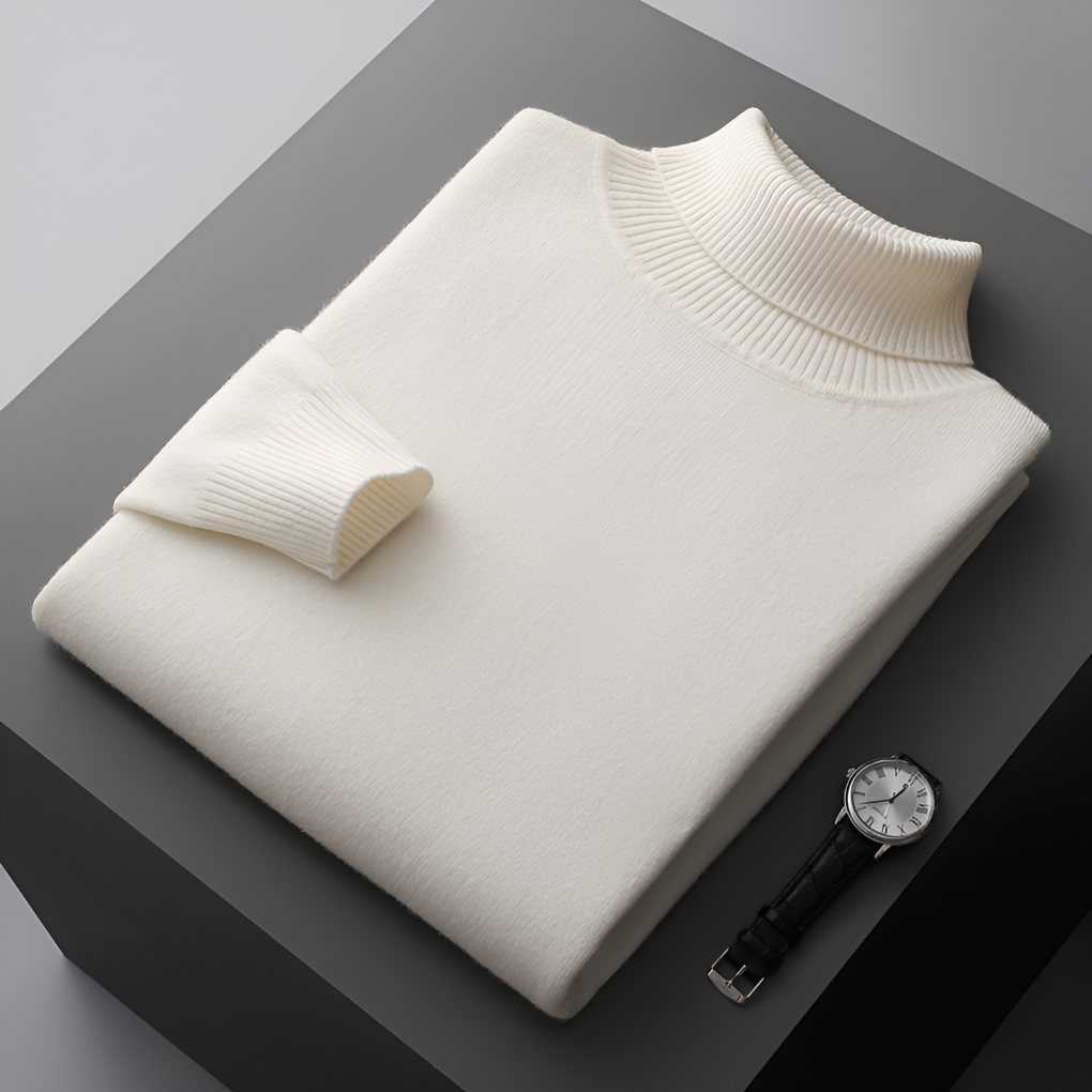 Męska odzież zimowa - elegancki sweter z dzianiny