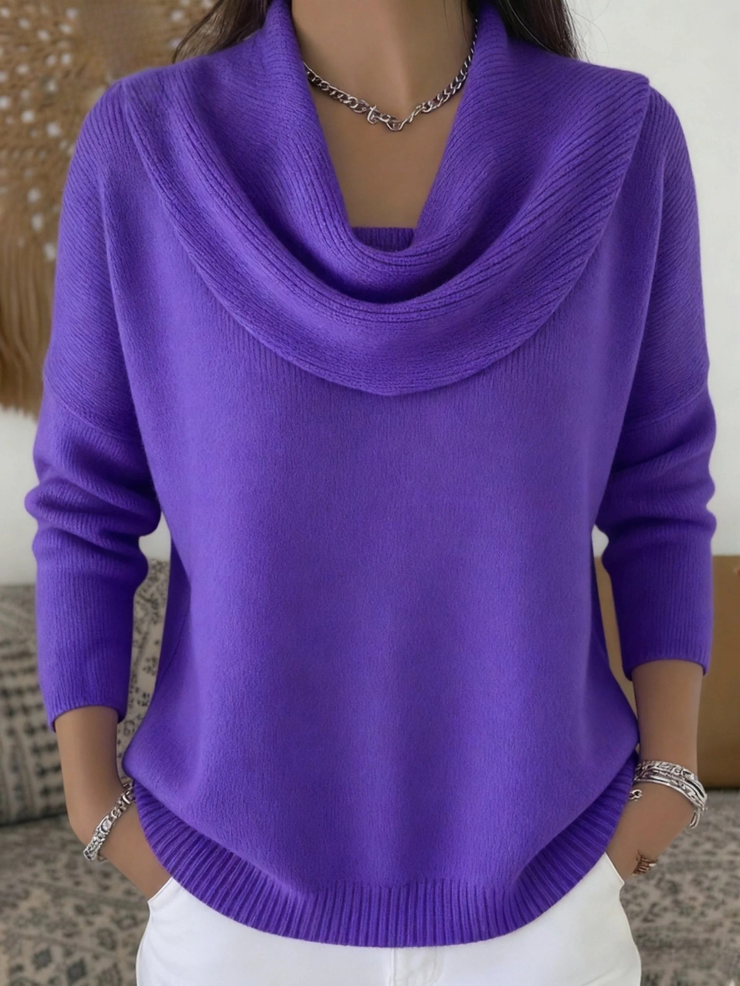 Wygodny sweter codzienne damski – zdjęcie detaliczne faktury tkaniny