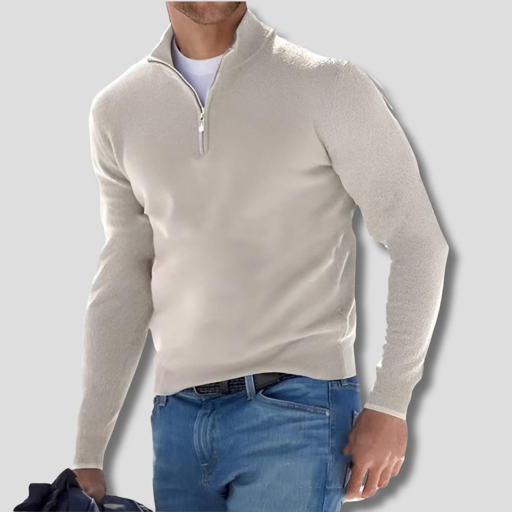 Wygodny sweter codzienne dla mężczyzn z wysokim kołnierzem