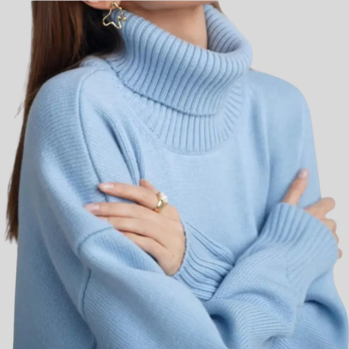 Elegancki sweter damski dzianinowy w modnym odcieniu