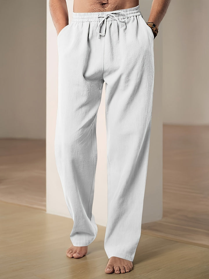 Szare spodnie męskie na lato, lekkie i przewiewne, w stylu casual