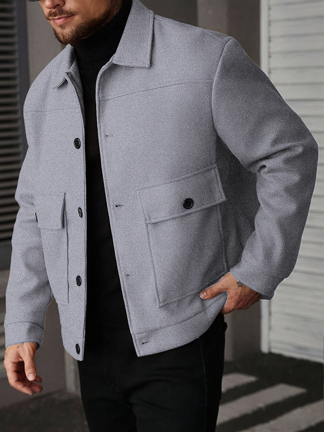 Casualowa kurtka męska overshirt w całości