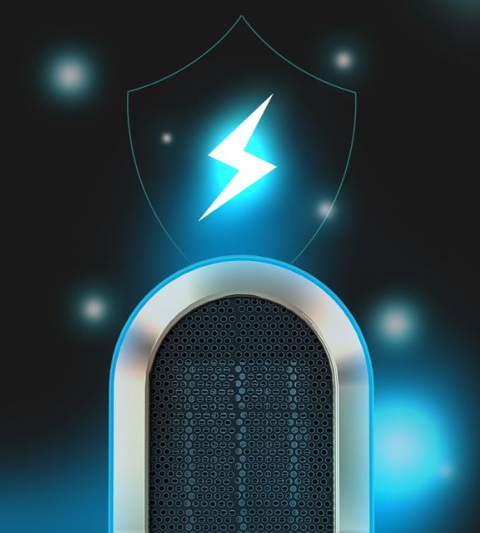 Energooszczędny termowentylator do biura prezentowany na biurku