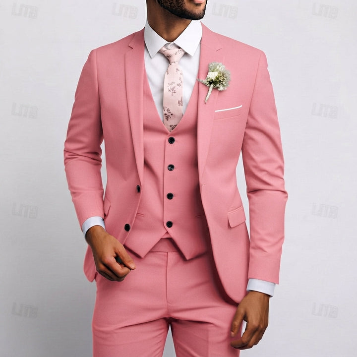 Stylowy garnitur slim fit, tekstura i splot materiału