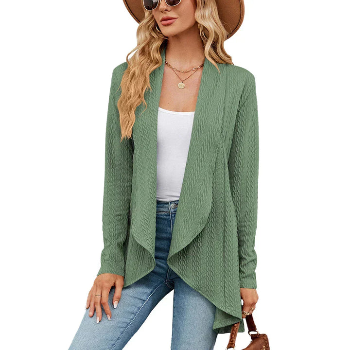 Damski sweter narzutka z długim rękawem w casualowym stylu