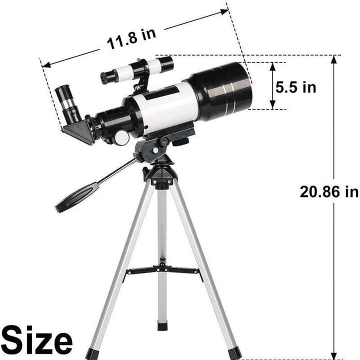 Młody odkrywca korzystający z teleskopu astronomicznego do nauki i obserwacji kosmosu