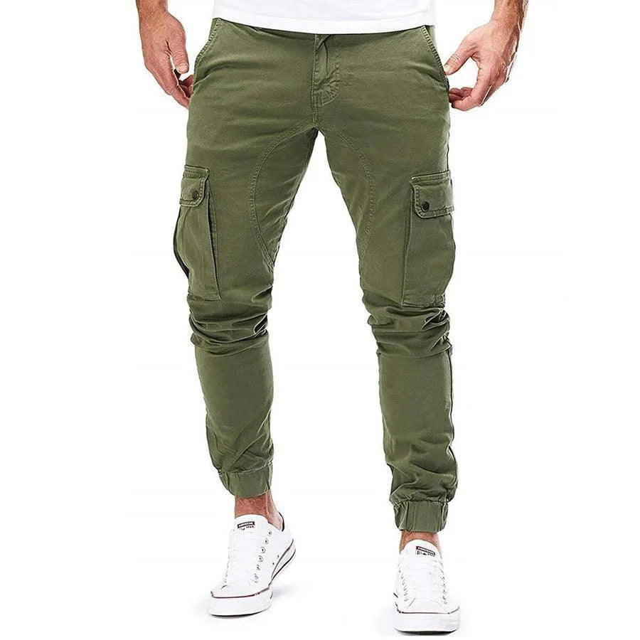 Wygodne męskie spodnie casual ze ściągaczami do codziennych stylizacji